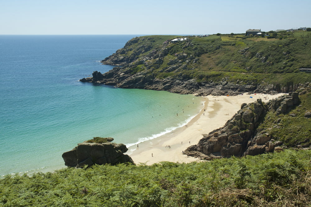 Porthcurno Beach in West Cornwall