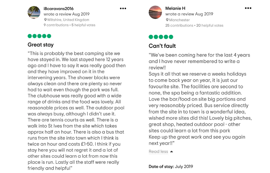 August Tripadvisor reviews from guests that have stayed at Polmanter Touring Park