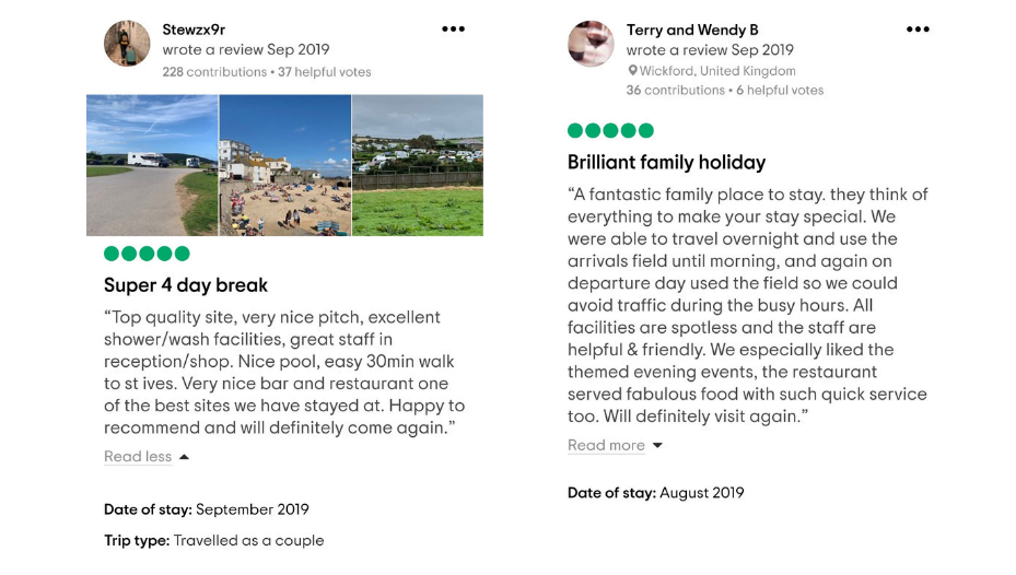 September Tripadvisor reviews from guests that have stayed at Polmanter Touring Park
