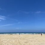 Blue sky on Porthmeor Beach h St Ives