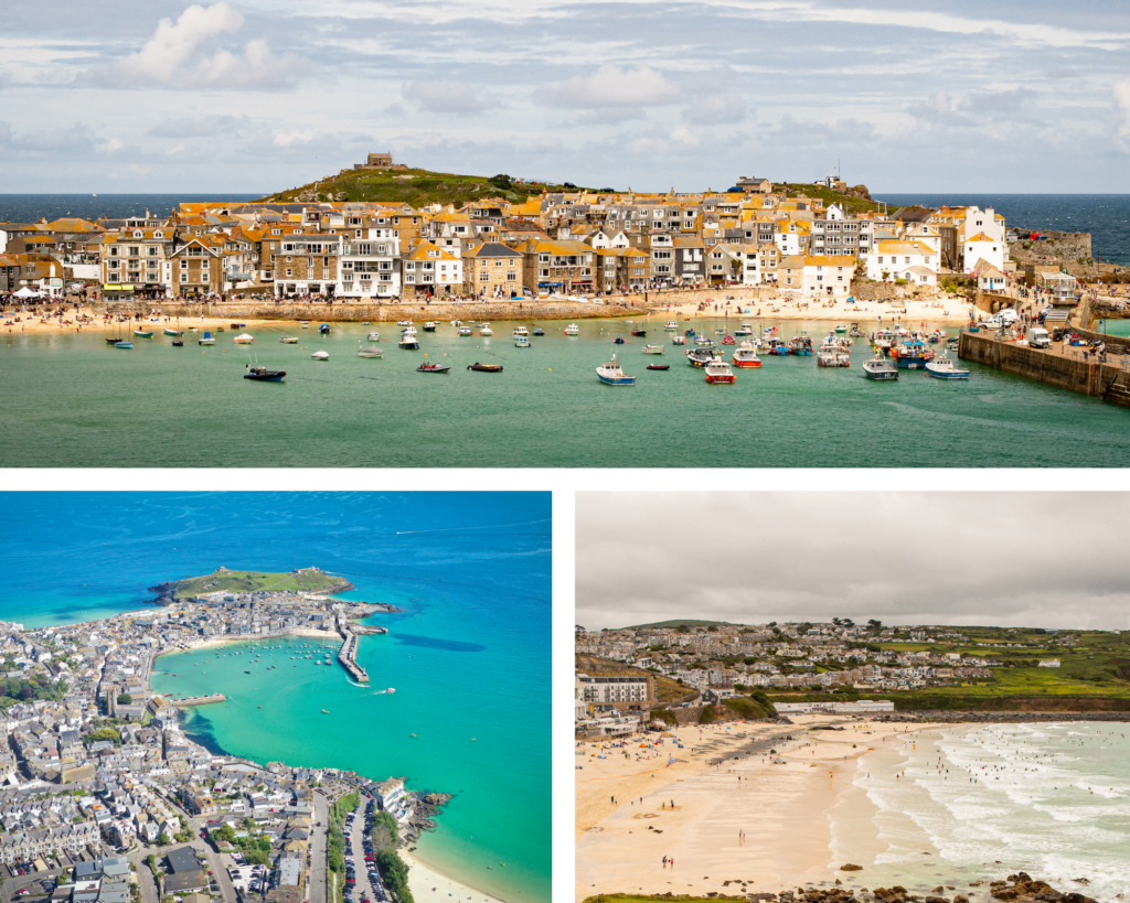 Trio of images showing views of St Ives on a holiday in Polmanter self catering accommodation