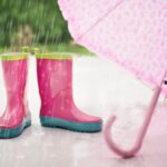 Wellington boots and umbrella for rainy days in Cornwall